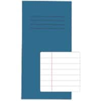 Rhino Exercise Book 200 x 100mm Ruled 12 mm Stapled Side Bound Manila Soft Cover Blue Not perforated 32 Pages Pack of 100