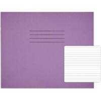 Rhino Exercise Book 165 x 200mm Narrow Ruled 15 mm Stapled Side Bound Manila Soft Cover Purple Not perforated 32 Pages Pack of 100