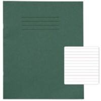 Rhino Exercise Book 200 x 165mm Narrow Ruled 15 mm Stapled Side Bound Manila Soft Cover Green Not perforated 32 Pages Pack of 100