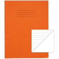 Rhino Exercise Book 226 x 178mm Ruled 8 mm Stapled Side Bound Manila Soft Cover Orange Not perforated 48 Pages Pack of 100