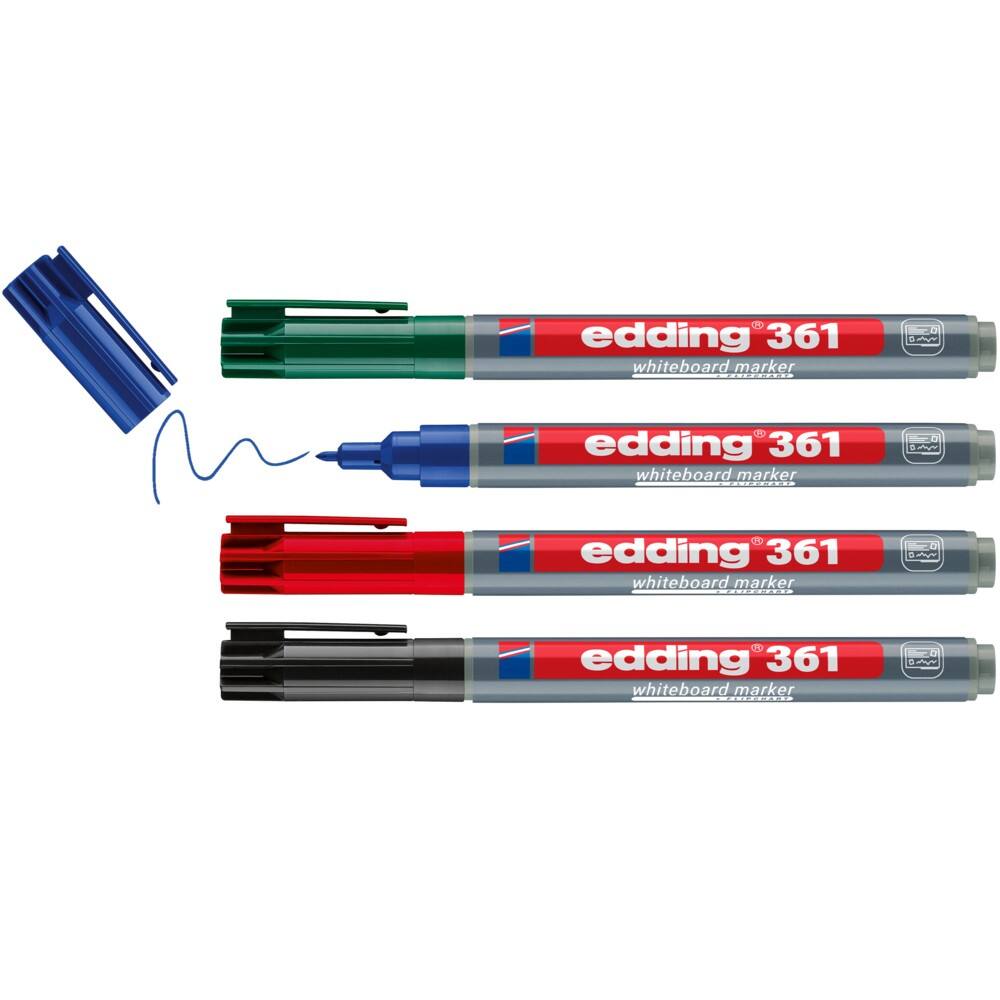 edding E-361 Whiteboard Marker Assorted Bullet  - 1 mm Pack of 4