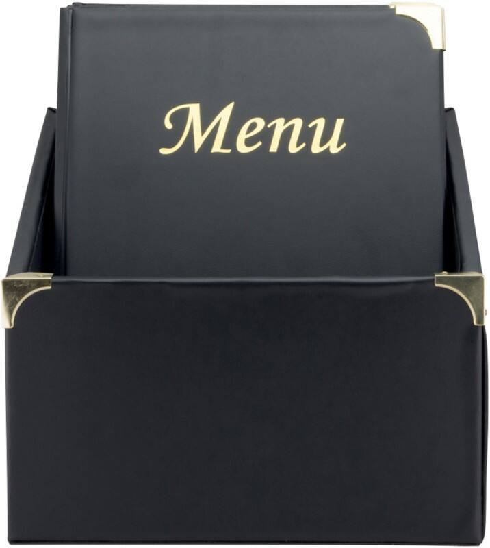 Securit Basic Menu Holder Freestanding Rectangular 27 (W) x 20 (D) x 30.5 (H) cm Black Pack of 10