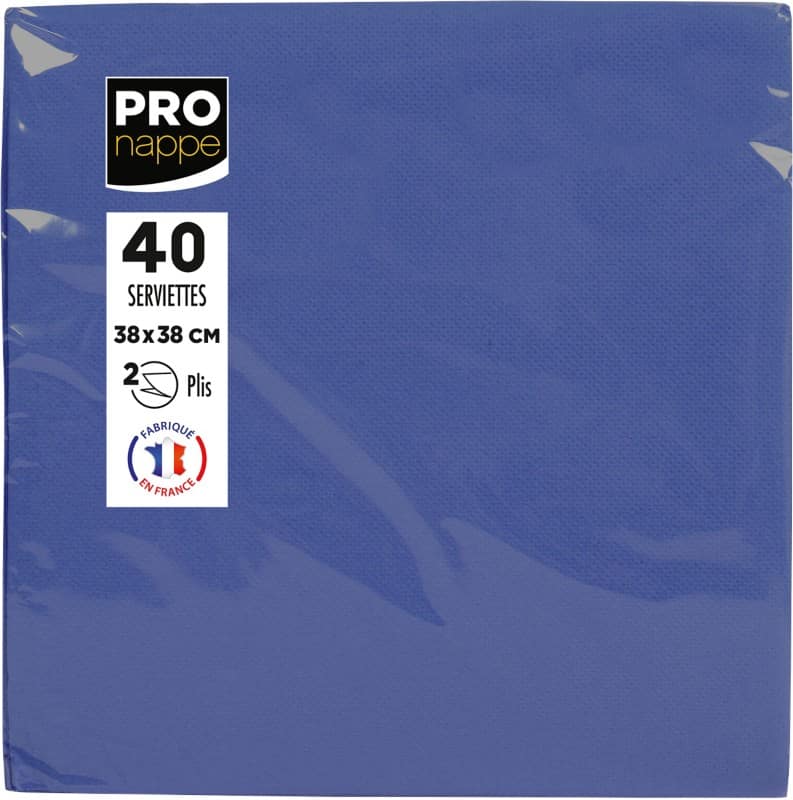 PROnappe Napkins 2 Ply Blue 19 x 19 x 7.5 cm 40 Pieces