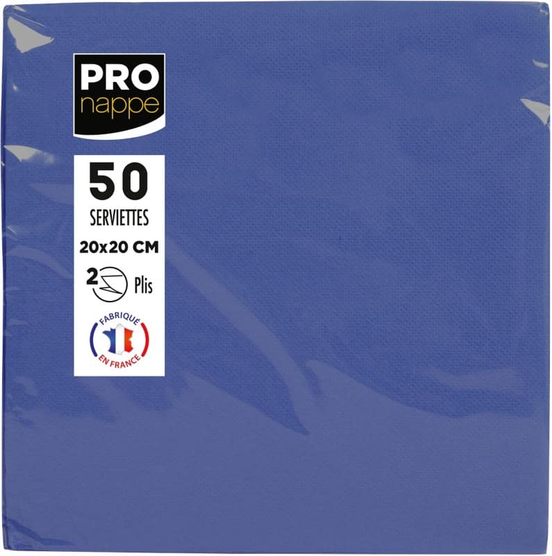 PROnappe Napkins 2 Ply Blue 10 x 10 x 9.5 cm 50 Pieces