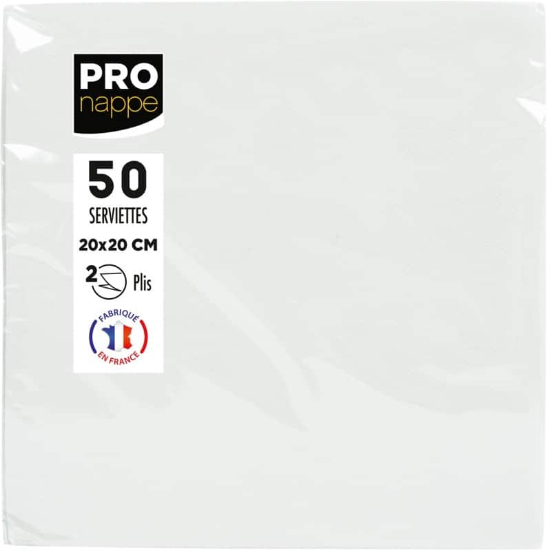 PROnappe Napkins 2 Ply White 10 x 10 x 9.5 cm 50 Pieces