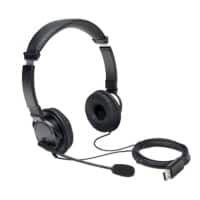Kensington Wired Headphones K97601WW Over-the-Head 1.8 m USB-A Cable Hi-Fi Noise-Cancelling With Microphone Black