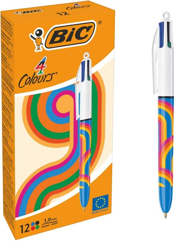 BIC 4 Colours Retro Retractable Ballpoint Pen Multicolour 0.4 mm Medium Ballpoint Refillable