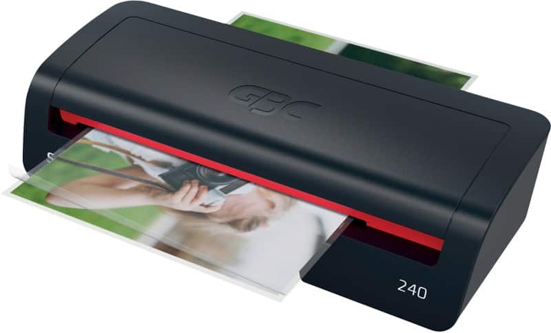GBC 240 Home Office A4 Laminator 4410068UK 400 mm / min. 2 min warm-up period to 2 x 125 (250) microns.
