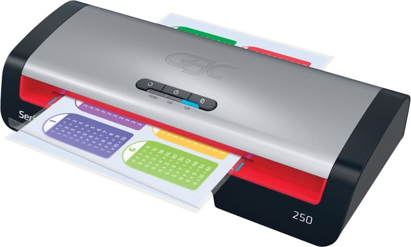 GBC 250 Office A4 Laminator 4410070UK 400 mm/min. 1 min warm-up period to 2 x 125 (250) microns.