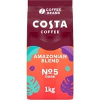COSTA COFFEE Coffee Beans Bags Beans Amazonian 5 Dark 1 kg 