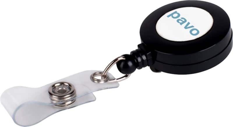Pavo Badge Reel and Snap Fastener Black, White Pack of 10