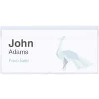 Pavo Name Badge 7.5 x 4 x 4 cm PVC (Polyvinyl Chloride) Pack of 100