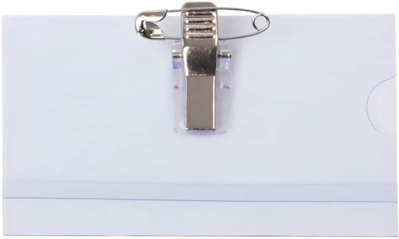 Pavo Name Badge Combi clip 5.4 cm x 9 cm PVC (Polyvinyl Chloride) Pack of 50