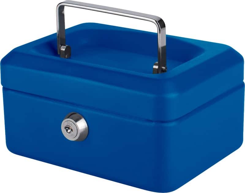 Pavo Cash Box Key lock 152 x 123 x 80 mm Blue