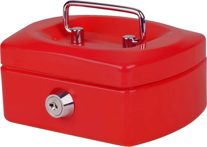 Pavo Cash Box Key lock 125 x 94 x 60 mm Red
