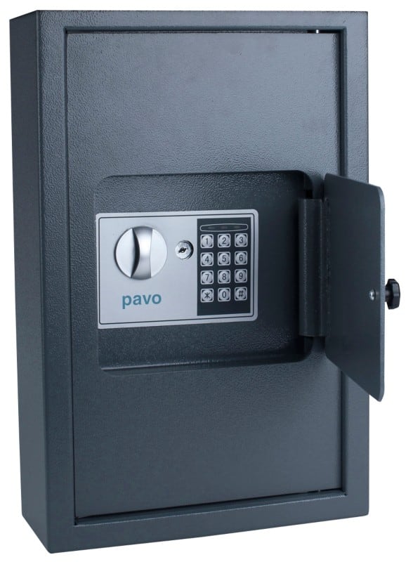 Pavo High Security Key Cabinet 50 Hooks Electronic lock 8009022 Dark Grey