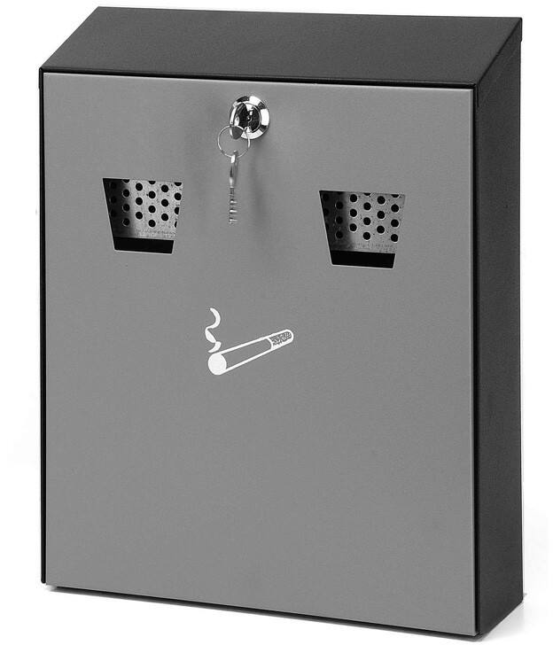 GPC Wall Ashtray Silver, Black Steel WMABL85