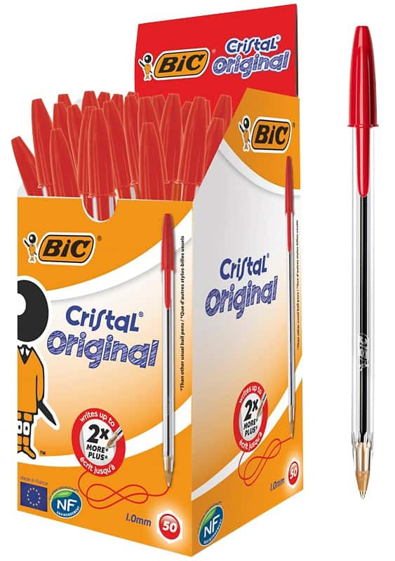 BIC Cristal Original Ballpoint Pen Red Medium 0.4 mm Pack of 50