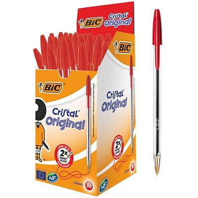 BIC Cristal Original Ballpoint Pen Red Medium 0.4 mm Pack of 50