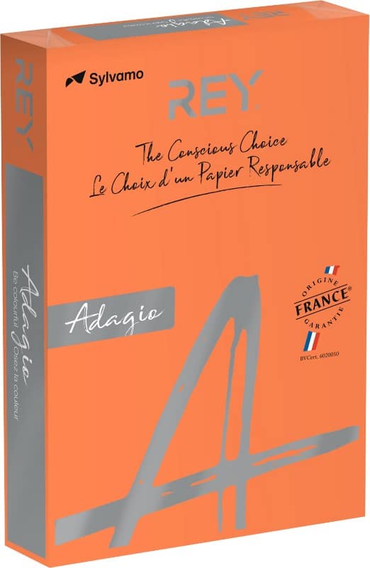 Rey Adagio A4 Coloured Paper Orange 160 gsm 250 Sheets