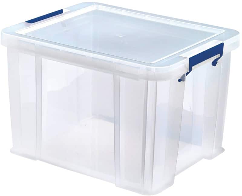 Bankers Box Prostore PP (Polypropylene) Storage Box 36 L With Lid Transparent 47.5 x 38 x 31.5 cm Pack of 3