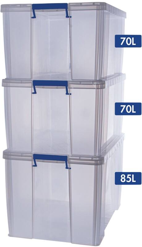 Bankers Box Prostore PP (Polypropylene) Storage Box 70 L With Lid Transparent Pack of 3
