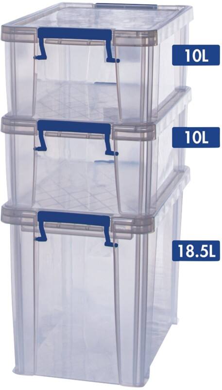 Bankers Box Prostore PP (Polypropylene) Storage Box 18.5 L With Lid Transparent Pack of 3
