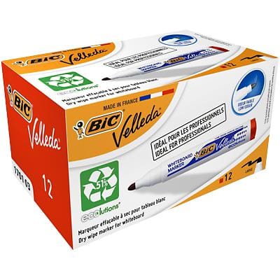 BIC 1701 Whiteboard Marker Medium Bullet Red Pack of 12