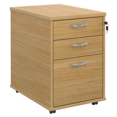 Dams International Mobile Pedestal Lockable MFC 426 x 600 x 630 mm Oak