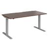 Elev8² Sit Stand Single Desk with Walnut Melamine Top and Silver Frame 2 Legs Mono 1600 x 800 x 675 - 1175 mm