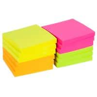 Viking Sticky Notes 76 x 76 mm Assorted Neon 12 Pads of 100 Sheets