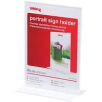 Office Depot Portrait Sign Holder T-sign A5 Transparent Plastic 149 x 83 x 214mm