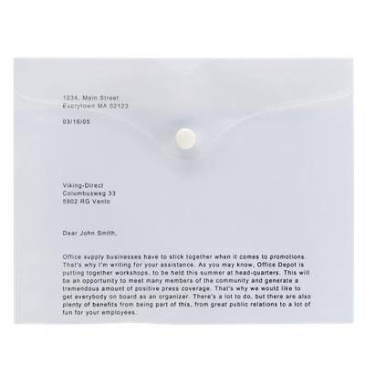 Office Depot Document Wallets A5 Transparent Polypropylene 18 x 22 cm Pack of 5