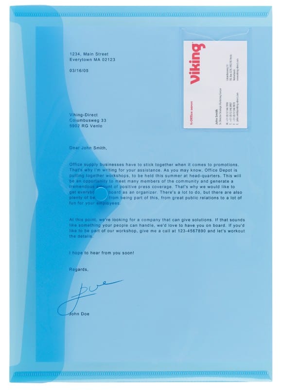 Viking Document Wallet A4 Press Stud PP (Polypropylene) Portrait and Landscape 23.5 (W) x 33.5 (H) cm Blue Pack of 5