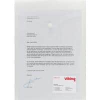 Viking Document Wallet A4 Press Stud PP (Polypropylene) Portrait 23.7 (W) x 33.2 (H) cm Transparent Pack of 5