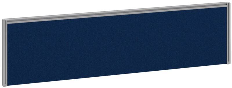 Dams International Desktop Fabric Screen Blue Aluminium Silver Frame 1400 x 30 x 380mm
