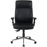 Realspace Synchro Tilt Executive Office Chair with Adjustable Armrest and Seat Artemis Bonded Leather Black