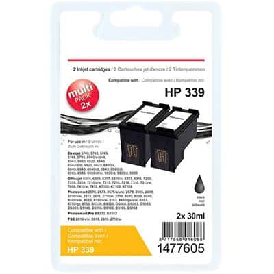 Office Depot Compatible HP 339 Ink Cartridge C8767E Black Pack of 2 Duopack