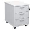 Dams International Pedestal with 3 Lockable Drawers MFC 426 x 600 x 567mm White