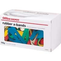 Office Depot Rubber X-Bands 190 x 25mm Ø 127mm Assorted 500g