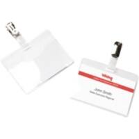 Office Depot Standard Name Badge with Clip Landscape 90 x 60 mm Pack of 25