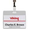 Viking Standard Name Badge with Clip Landscape 90 x 60 mm Pack of 50
