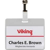 Office Depot Standard Name Badge with Clip Landscape 90 x 60 mm Pack of 50