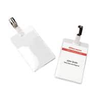 Office Depot Standard Name Badge with Clip Portrait 60 x 90 mm Pack of 50