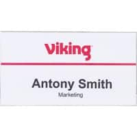 Viking Standard Name Badge with Combi Clip Landscape 75 x 40 mm Pack of 50