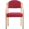 Visitor Chair Bentwood 2050/BY Fabric Red With Fixed Arms