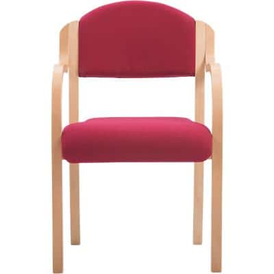 Visitor Chair Bentwood 2050/BY Fabric Red With Fixed Arms