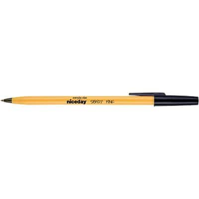 Niceday SBF0.7 Ballpoint Pen Black Medium 0.4 mm Non Refillable Pack of 50