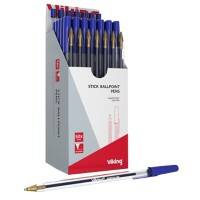 Viking SBM1.0 Ballpoint Pen Blue Medium 0.4 mm Non Refillable Pack of 50