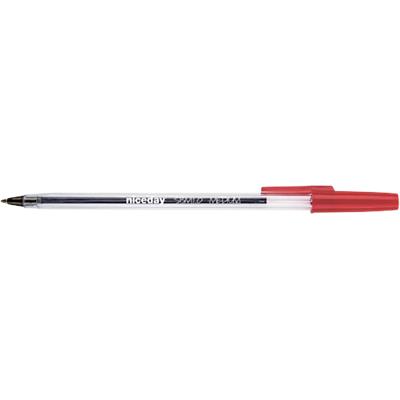 Niceday Ballpoint Pen SBM1.0 Medium 0.4 mm Red Pack of 50